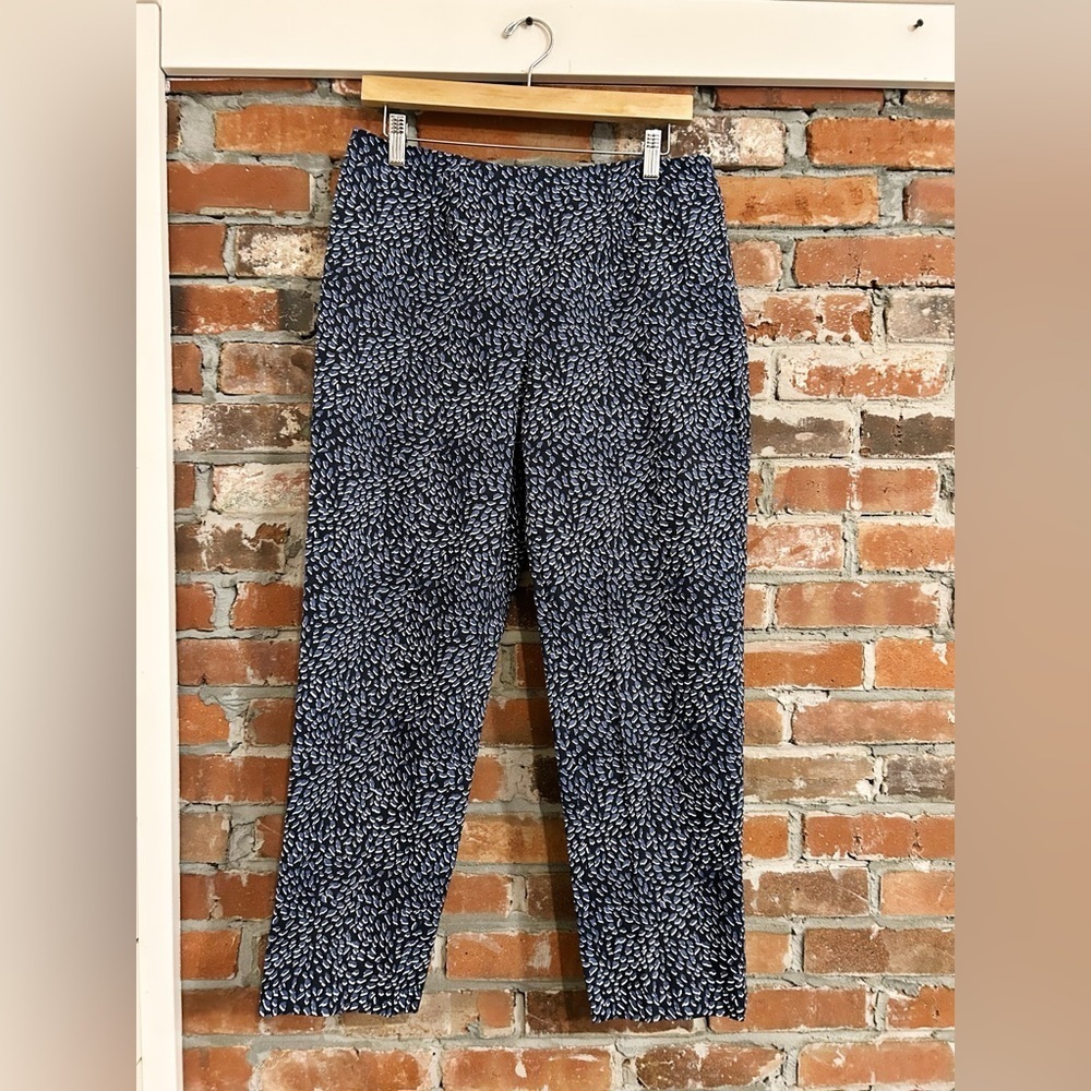 Piazza Sempione Blue and White Patterned Pants Size 10